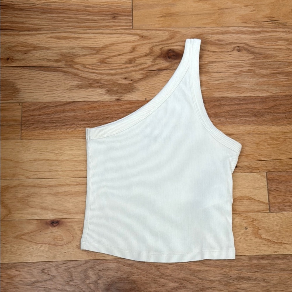 Abercrombie & Fitch White Asymmetrical Sleeveless Tank